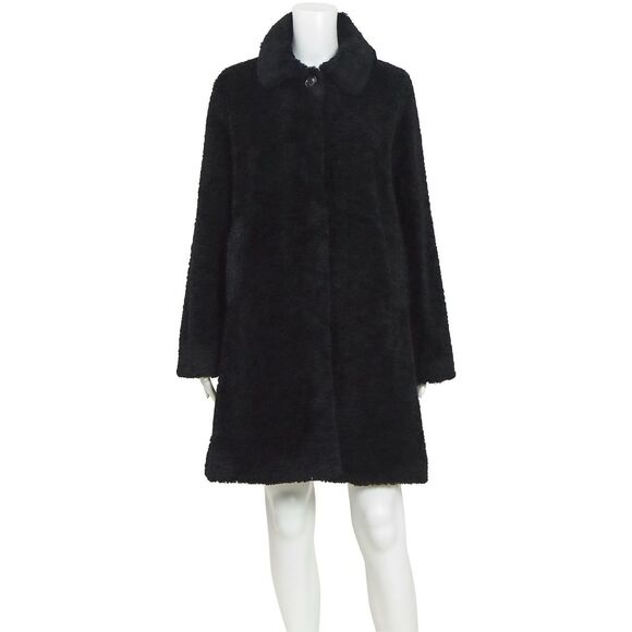 Jane Post $795 Curly Lamb Jane Coat black womens XL NWT - Picture 2 of 14
